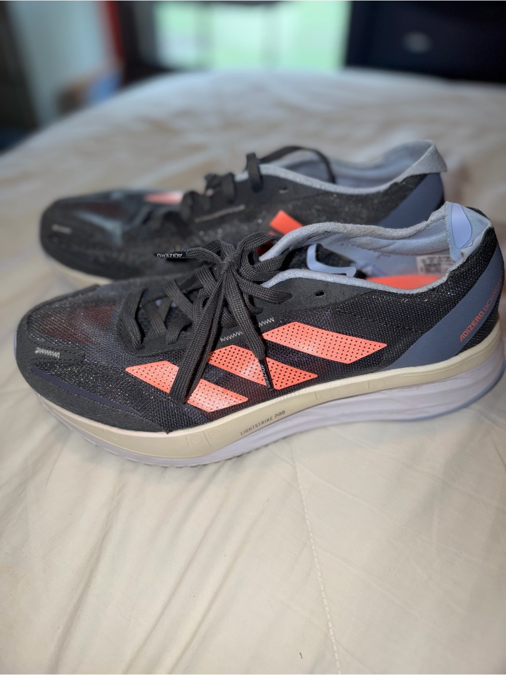 adidas Women’s Black Running Shoes with Coral Stripes
